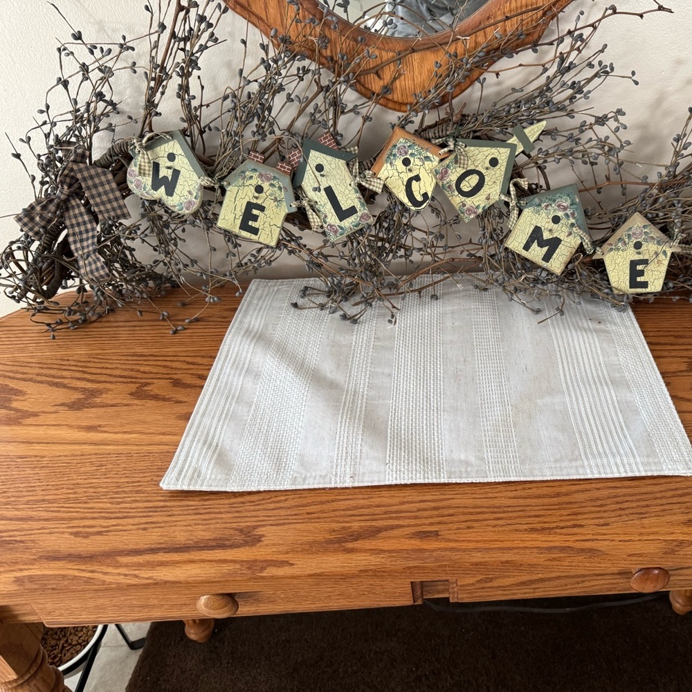 Rustic Welcome Sign with Branches